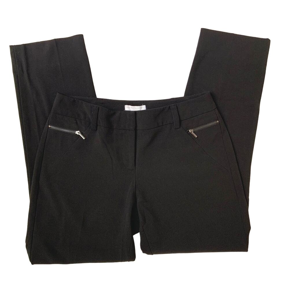 New York & Company Stretch Black Straight Leg Pants Slacks Women's Size 2